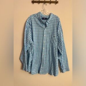 Vineyard Vines Blue Aqua Checkered Button Front Shirt 4XB